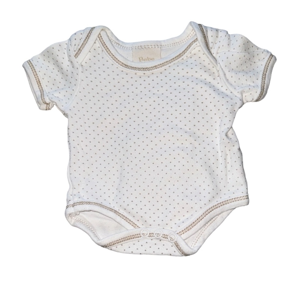 3 FOR $20 BEBE BONITO Newborn Neutral Dotted Cotton Onesie